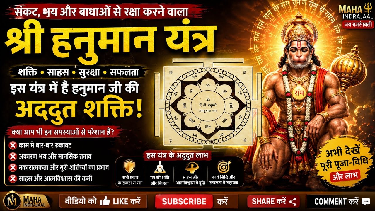 श्री हनुमान यंत्र की पूजा विधि|Hanuman Yantra Sadhana#yantra#motivation |Maha Indrajaal