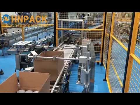 robotic case packer packing line for milk cans packaging