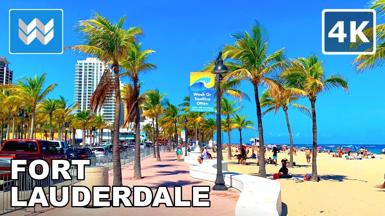 Immersive street-level walking tour through Fort Lauderdale, FL, United States, showcasing authentic urban landscapes, local architecture, and the vibrant atmosphere of the city's neighborhoods