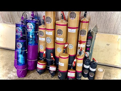 XXL Cylinder Firework Shells Test (Rings, Beraq, Lampare)