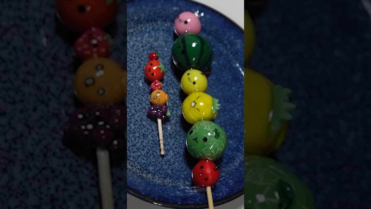 なんか見たことあるフルーツ飴 #粘土 #diy #スイカゲーム