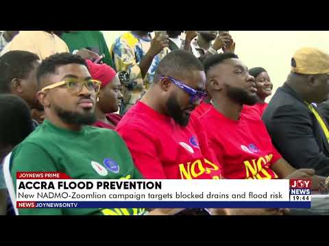 Accra flood prevention: New NADMO-Zoomlion campaign targets blocked drains and flood risk.