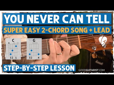 "You Never Can Tell" SUPER EASY Beginner Acoustic Guitar Tutorial + Lesson | 2-Chord Guitar Songs