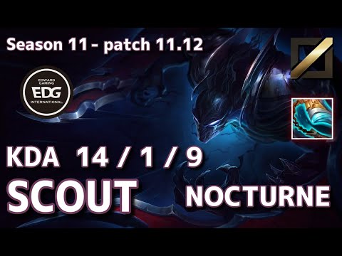 【韓国サーバー/C1】EDG Scout ノクターン(Nocturne) VS ヴィエゴ(Viego) MID - Patch11.12 KR Ranked【LoL】