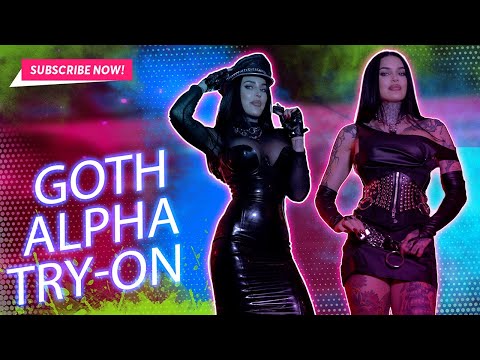 Goth latex and Leather Try On Haul [4K] Mika Katana