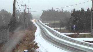 preview picture of video 'Driving Conditions - Church Point, Nova Scotia Dec 9 2013 3:30pm - Snow Covered'