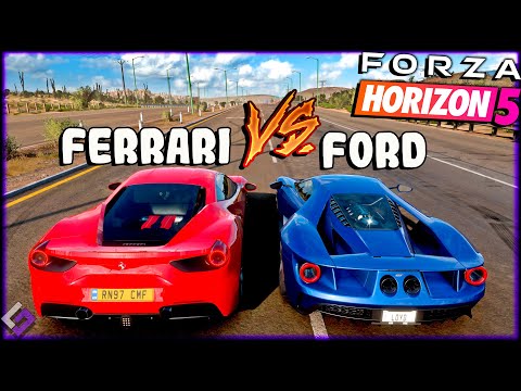 FORZA HORIZON 5 - FERRARI 488 GTB vs FORD GT