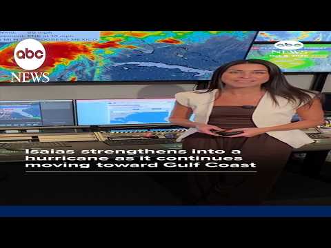 Isaias strengthens into a hurricane as it continues moving toward Gulf Coast