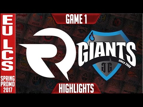 Origen vs Giants Game 1 Highlights - EU LCS Summer Promotion 2017 - OG vs GIA G1
