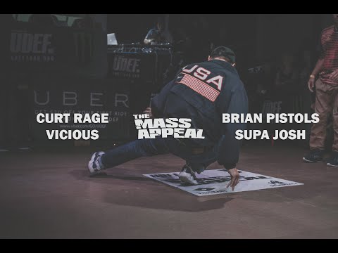 Curt Rage/Vicious Vs Supa Josh/Brian Pistols | Semis | Mass Appeal 2018 | Pro Breaking Tour