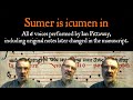 Sumer is icumen in - sung with all 6 voices and original manuscript notes