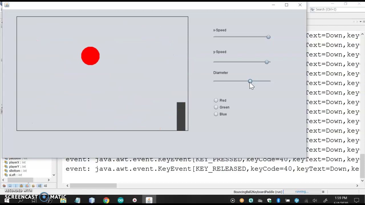 Bouncing Ball Part 3 - Detecting Key Presses and Mouse Events