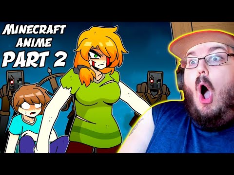 Steven Z KILLER - Steve & Alex Minecraft Anime | Raid Fight, Steve & Alex vs Villager & MORE! (PART 2) REACTION!!!