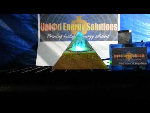 USB Colour Changing, Orgone Generator Rainbow, Powered Pyramid "Xplosive" - 404Mhz