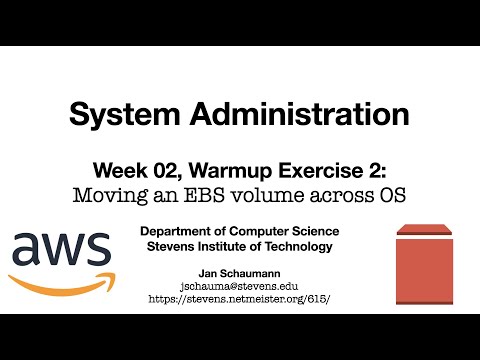 CS615 System Administration, Week 02, Warmup Exercise 2 - Moving an EBS Volume across OS