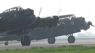 preview picture of video 'Canadian Lancaster 'Au Revoir' -  RAF Battle of Britain Memorial Flight, RAF Coningsby'
