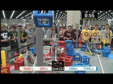 2015 VRC Tech Q213 - 4828D 1883 vs 169B 7784C - 35 to 53 - VEX Worlds 2015 - Technology Division