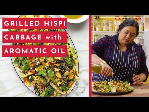 Grilled hispi cabbage with coriander, garlic, chilli and lime oil | Ottolenghi 20