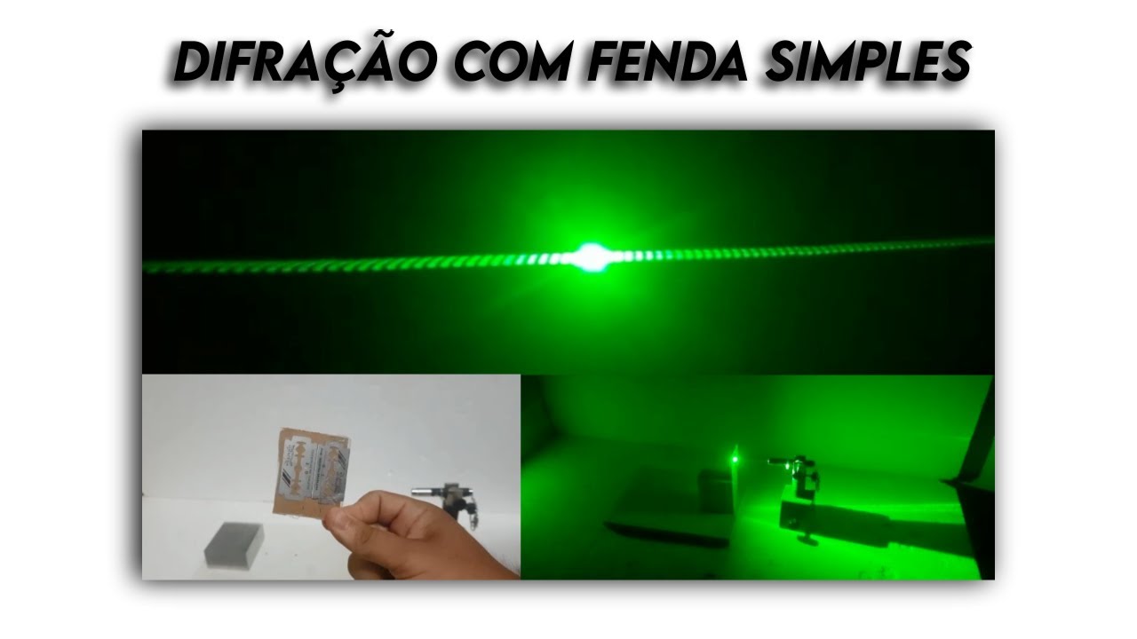 Experimentando: Difração com fenda simples / Single slit diffraction