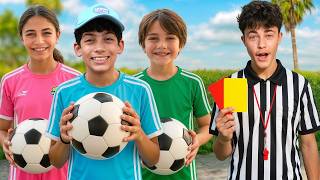 Jason Plays Football Match and Soccer Challenges with Kids