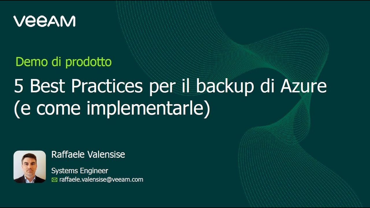 5 Best Practices per il backup di Azure e come implementarle video