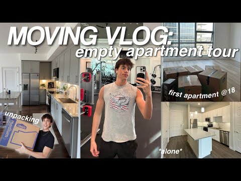 MOVING VLOG 📦 Empty Apartment Tour, First Day Living Alone & Unpacking