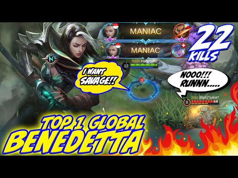 2 MANIAC With 22 KILLS | NEW Meta Benedetta | Best Build Benedetta | Top 1 Global Benedetta ~ MLBB