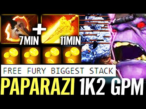 🔥 PAPARAZI WTF 7m Free Fury + 11m Radiance — 1200 GPM Alchemist Biggest Stack Farm Dota 2 Pro