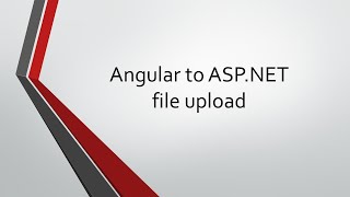 Uploading files from Angular to a .Net Backend