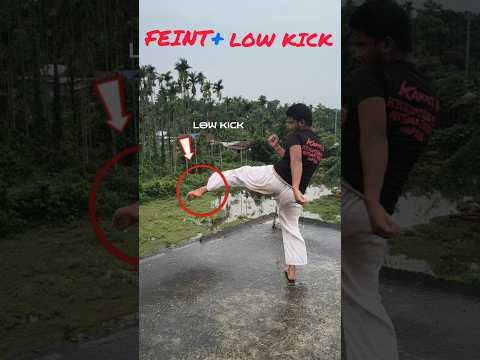 Karate Feint & Low Kick Combination 🥋🔥// #shorts #viral #youtubeshorts #martialarts ! 🔥💥