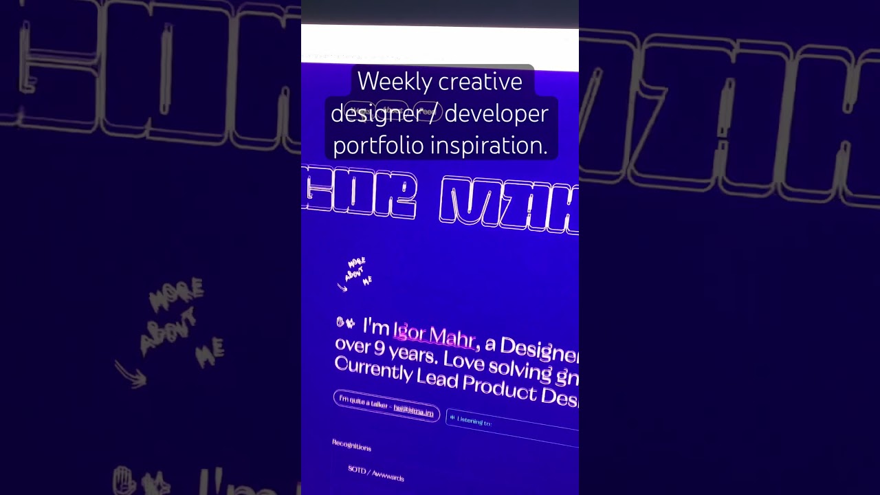 Weekly creative designer / developer portfolio inspiration. #designer #portfolio