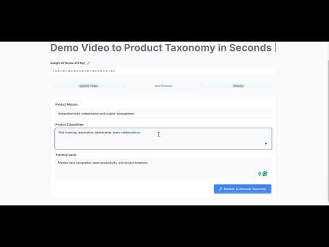 Accelerate product event taxonomy creation for analysts with a no code app powered by Google AI Studio API