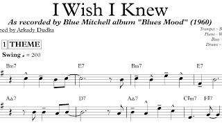 I Wish I Knew - Blue Mitchell Solo Transcription (Bb). Transcribed by Arkady Dudka.