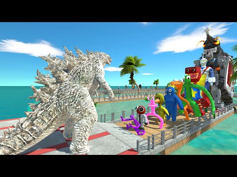 Godzilla White vs Rainbow Friends OASIS DEATH RUN - Animal Revolt Battle Simulator