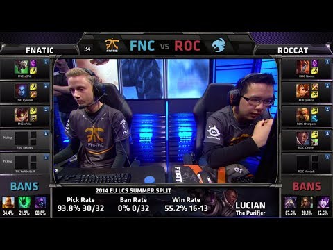 Fnatic vs ROCCAT | S4 EU LCS Summer 2014 Week 3 Day 2 | FNC vs ROC W3D2 G4