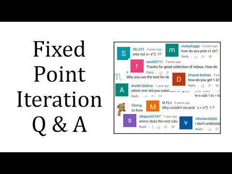 Fixed Point Iteration Q&A Fixed Point Iteration QA video
