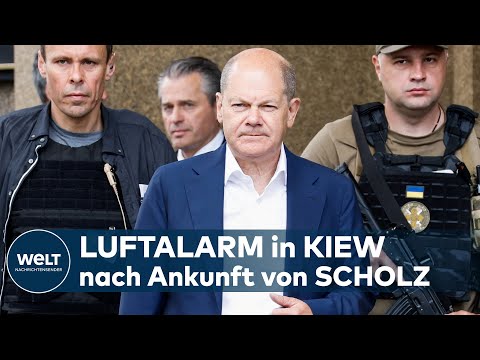 LUFTALARM in KIEW bei Besuch von Scholz, Macron und Draghi | UKRAINE-KRIEG