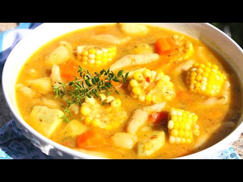 How to make Trini Corn Soup ( VEGAN )- Episode 2034