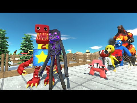 Boxy Boo and Enderman PYRAMID DEATH RUN - Animal Revolt Battle Simulator