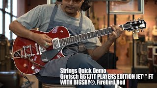 Video thumbnail for Strings Quick Demo : Gretsch G6131T PLAYERS EDITION JET™ FT WITH BIGSBY®, Firebird Red by Strings Shop