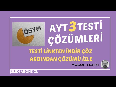 AYT3 TESTİ ÇÖZÜMLERİ 