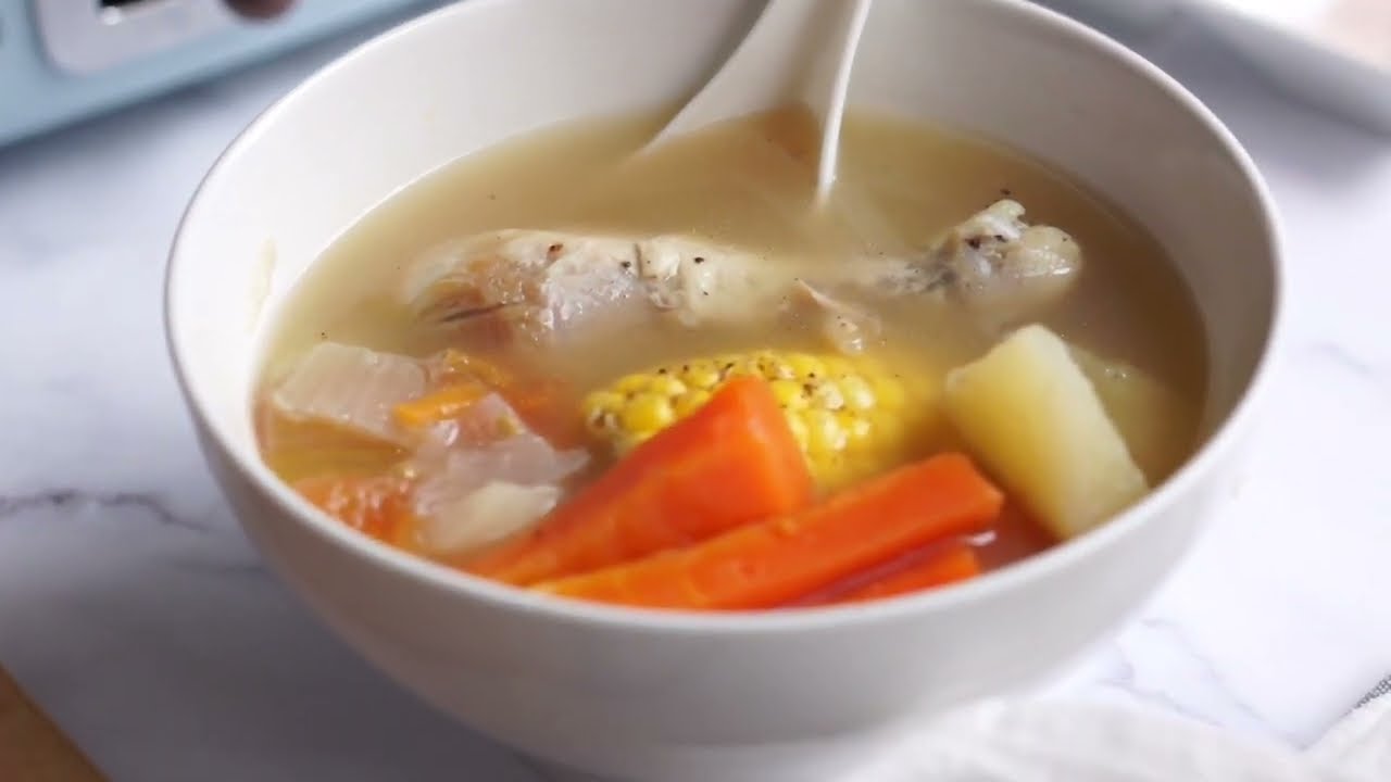 RECIPE "Súp gà rau củ" cùng lẩu điện phủ gốm Ceramic đa năng 2 trong 1 Kuvings KMG-200B [Lồng lẩu]