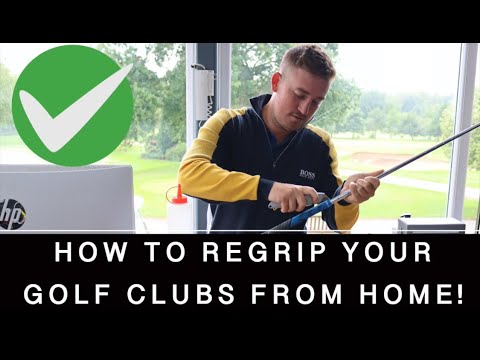 Part of a video titled HOW TO REGRIP YOUR GOLF CLUBS FROM HOME!! - YouTube