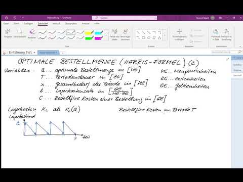 BWL Besch9 Beschaffung Werkstoffe Optimale Bestellmenge Lagerkosten und Bestellkosten Harrismodell