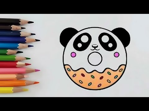 How to draw a cute panda donut