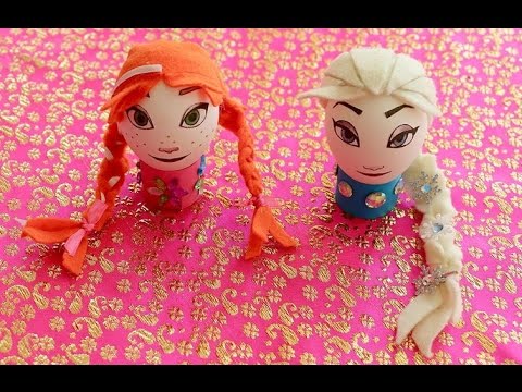 Frozen Elsa and Anna Easter Eggs DIY