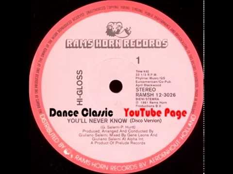 Hi Gloss - You'll Never Know (Disco Version)