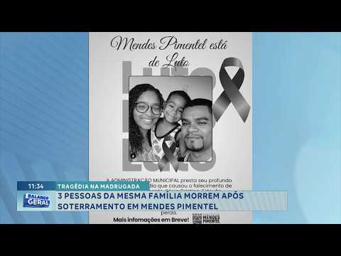 Tragédia na madrugada: 3 pessoas da mesma família morrem soterradas em Mendes Pimentel.