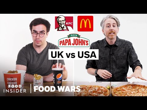 US vs UK Highest Calories (KFC, McDonald's, Papa John's)   Food Wars - Awesome Foodie
