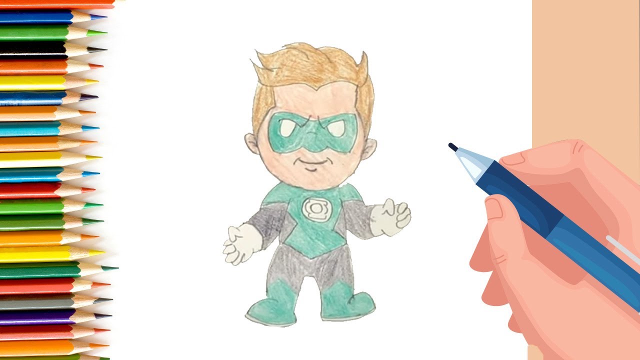 How to Draw Green Lantern for Kids